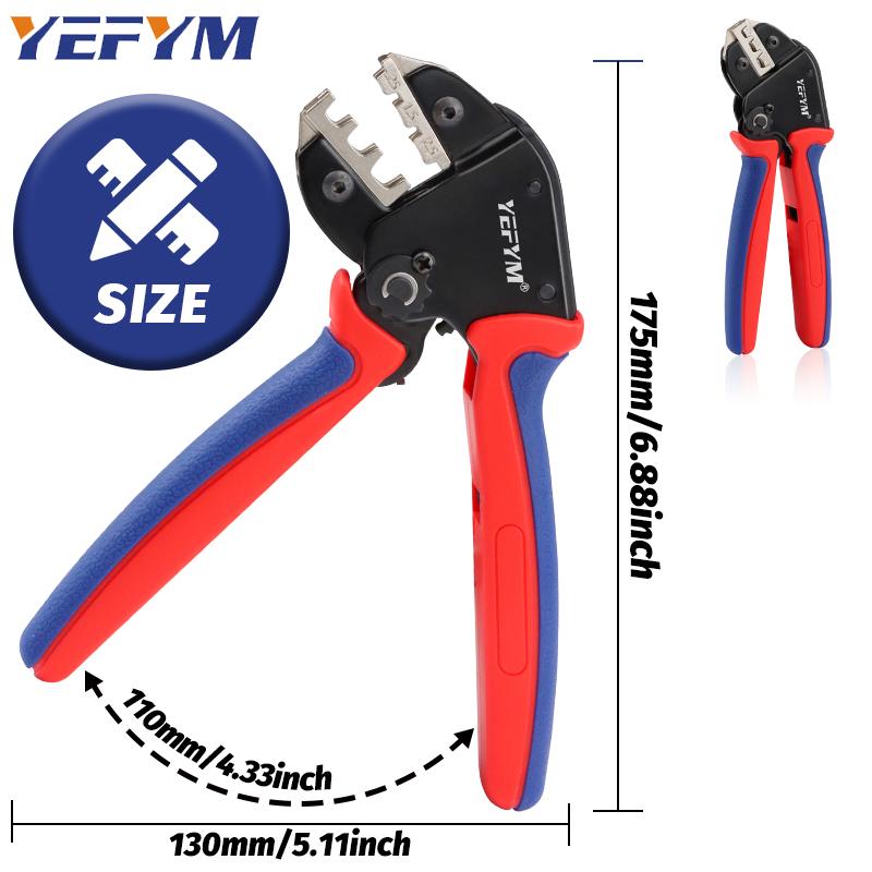 Инструмент для щипцов проводов, щипцы для изолированных клемм с храповым механизмом для проводов 23–13 AWG, доступны для изолированных нейлоновых разъемов и разъемов электрических проводов