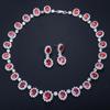 CMM High Quality Emerald Color Zirconia Women's Party Jewelry Earrings Necklace Set