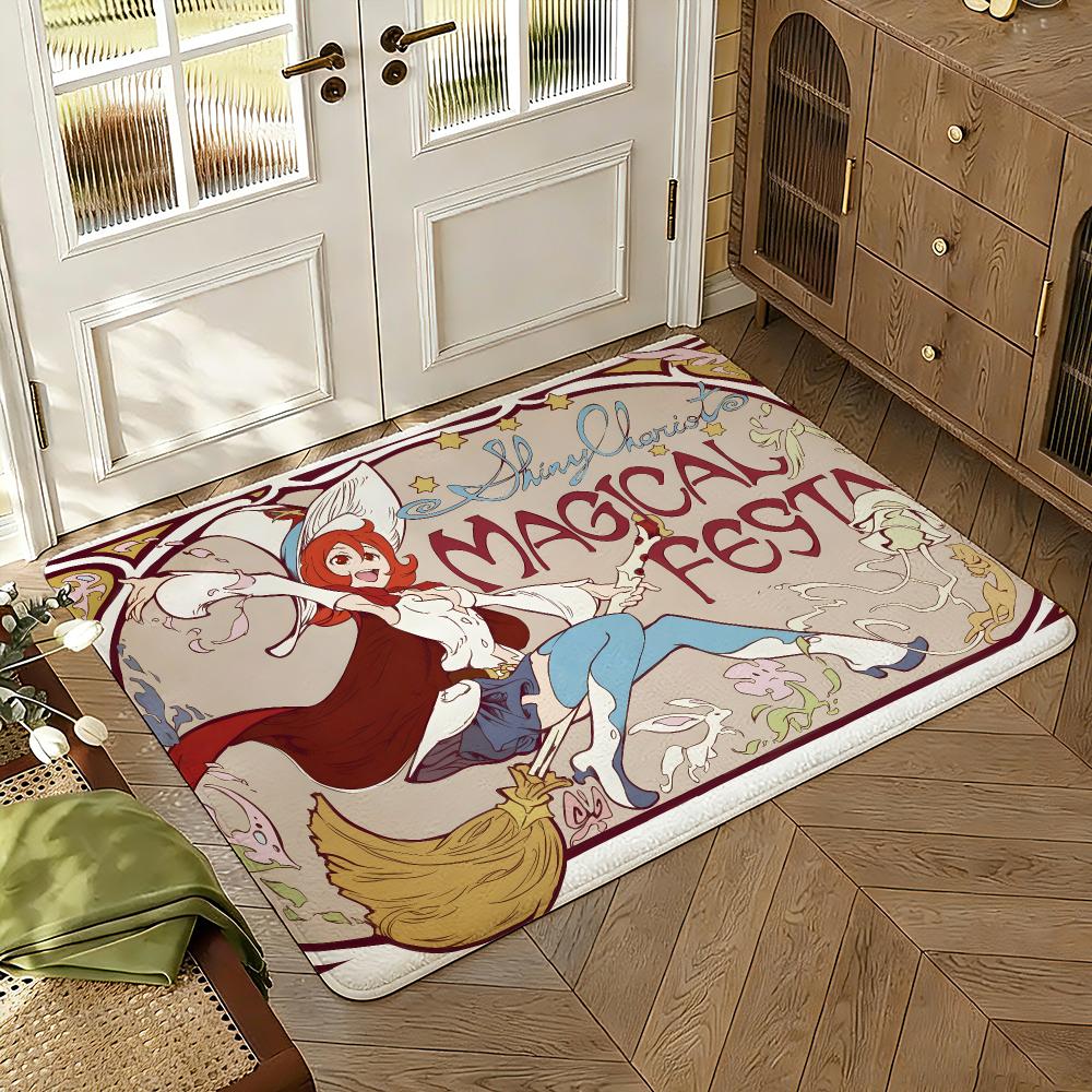 Little Witch Academia Floor Mat Soft Thickened Absorbent Non-Slip Bedroom Living Room Door Mat Home Decor Flannel Rugs