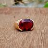 Cushion Red Garnet Sterling Silver Rose Gold Fill Ring Jewelry, Hanamde Garnet Ring Jewelry