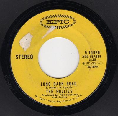 7-дюймовая пластинка HOLLIES - Long Dark Road 510920 Epic 1972 US Rock б/у