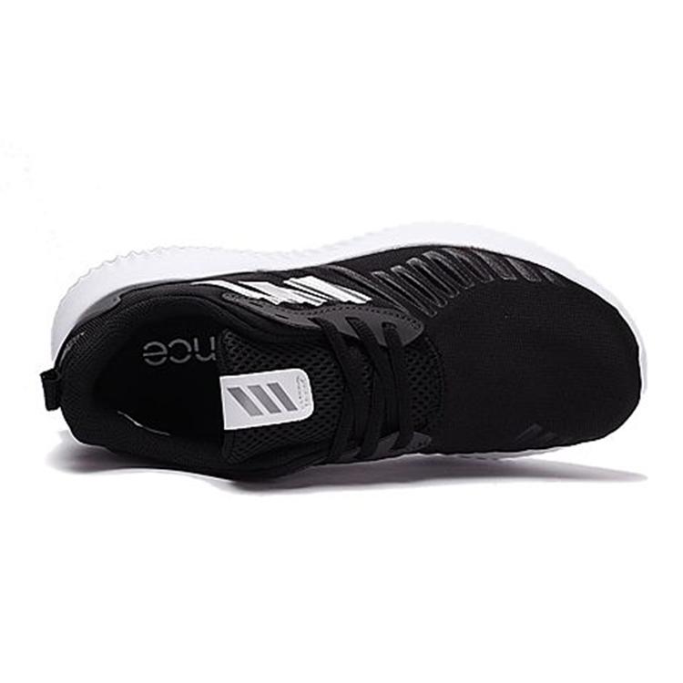 adidas Alphabounce Rc J Износостойкие Нескользящие Низкие Детские Беговые Кроссовки Черно-Белые Подростковые BW0575