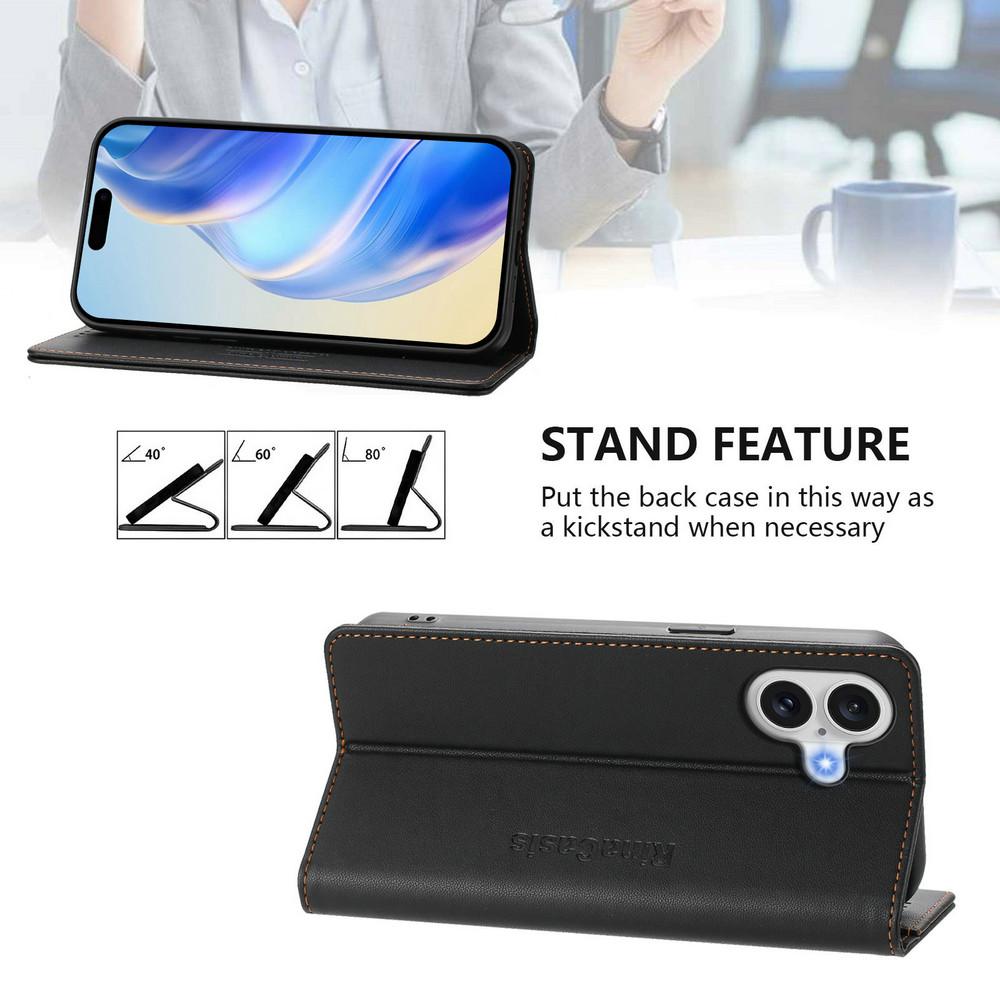 RFID Кожаный кошелек-фунда для iPhone 17 Air 16E 17 16 15 14 13 12 11 Pro Max Xs Xr X 15 14 Plus SE 2022 Магнитная откидная крышка