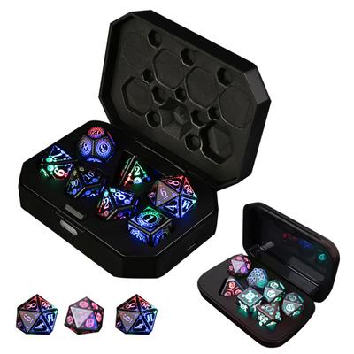 1 набор светодиодных светящихся игральных костей USB-перезаряжаемые RGB светящиеся многогранные игральные кости D4 D6 D8 D10 D12 D20 мигающие игральные кости для взрослых семейная вечеринка настольная игра