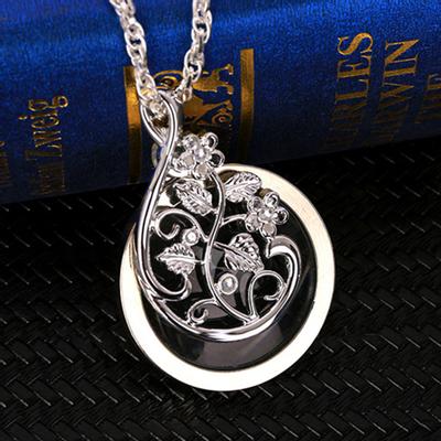 Ожерелье-лупа с подвеской в ​​форме листа и цветка, полая 4,5-кратная подвесная лупа для украшения одежды