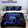 3pcs Duvet Cover Set (1*Duvet Cover + 2*Pillowcase, Without Core), Bride of Chucky Print Bedding Set, Bedroom Decor, All‑Season, Birthday Gift