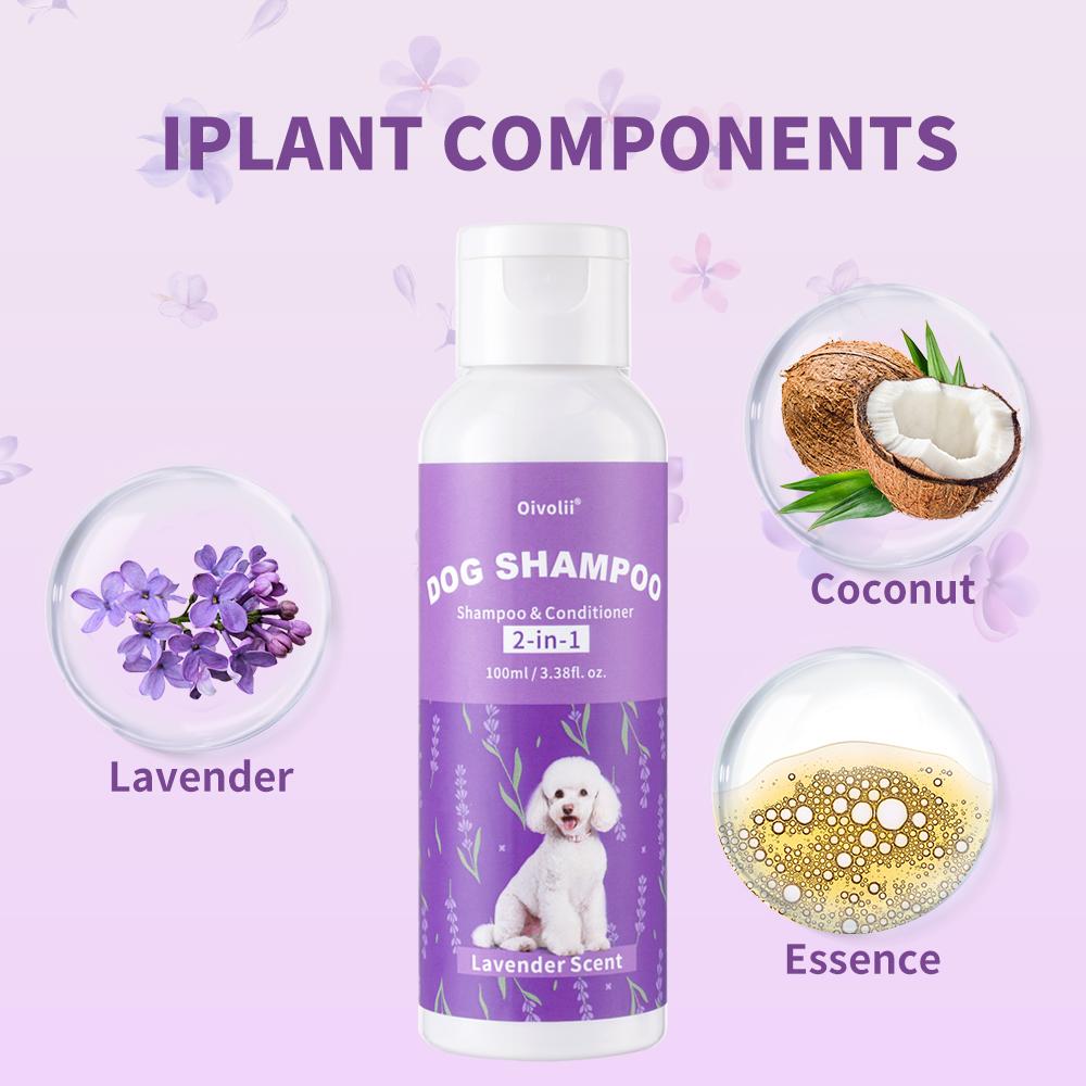 Pet Shampoo & Conditioner 2-in-1 Lavender Fragrance Refreshing Smooth Coat for All Pets