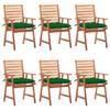 VidaXL Set of 6 Outdoor Dining Chairs with Cushions, Patio Seats, Dining Chairs, Garden Patio Furniture, 3078367