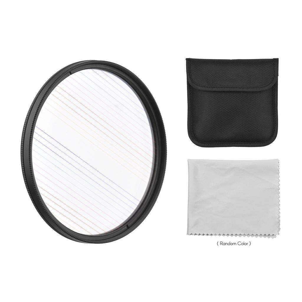 77mm Rainbow Streak Lens Filter Special Effects Anamorphic Optical Glass Filter for DSLR Cameras