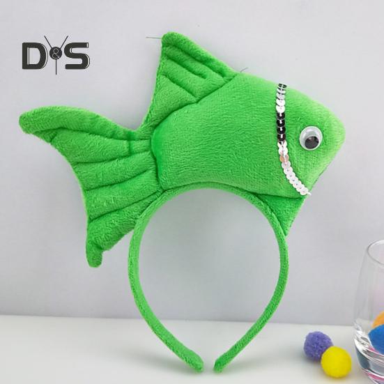 Goldfish Headband Fish Design Costume Hair Hoop Adjustable Headband Cosplay Props Party Dress Up Birthday Supplies