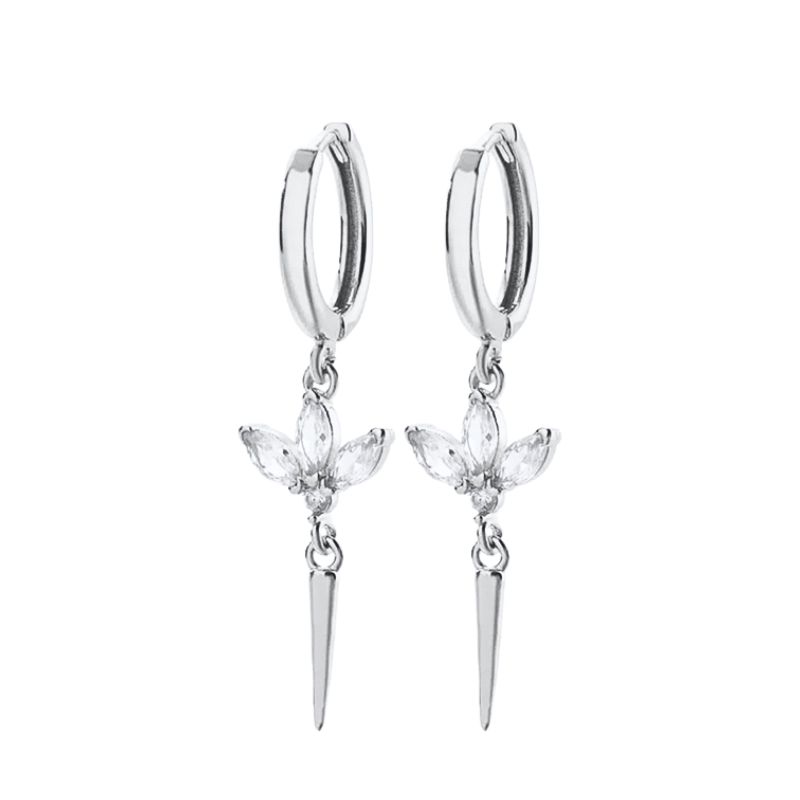 925 Silver Ear Buckles Fashion Hoop Earrings White Crystal Luxury Women's Earrings Wedding Women's Jewelry Premium Gift
