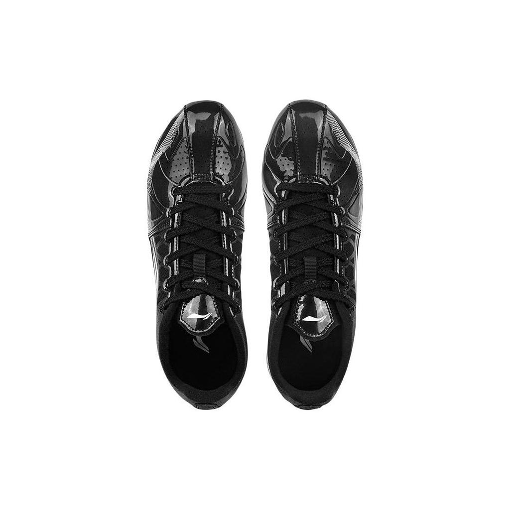 Li-Ning Амортизирующие нескользящие прочные низкие кроссовки для бега унисекс черные AJJS001-5