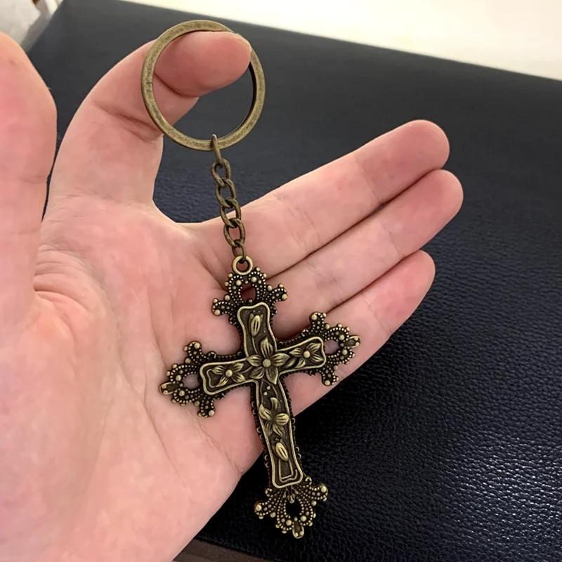 Большой крест кулон брелок цветочный филигранный крест винтажный готический крест брелок рождественские подарки