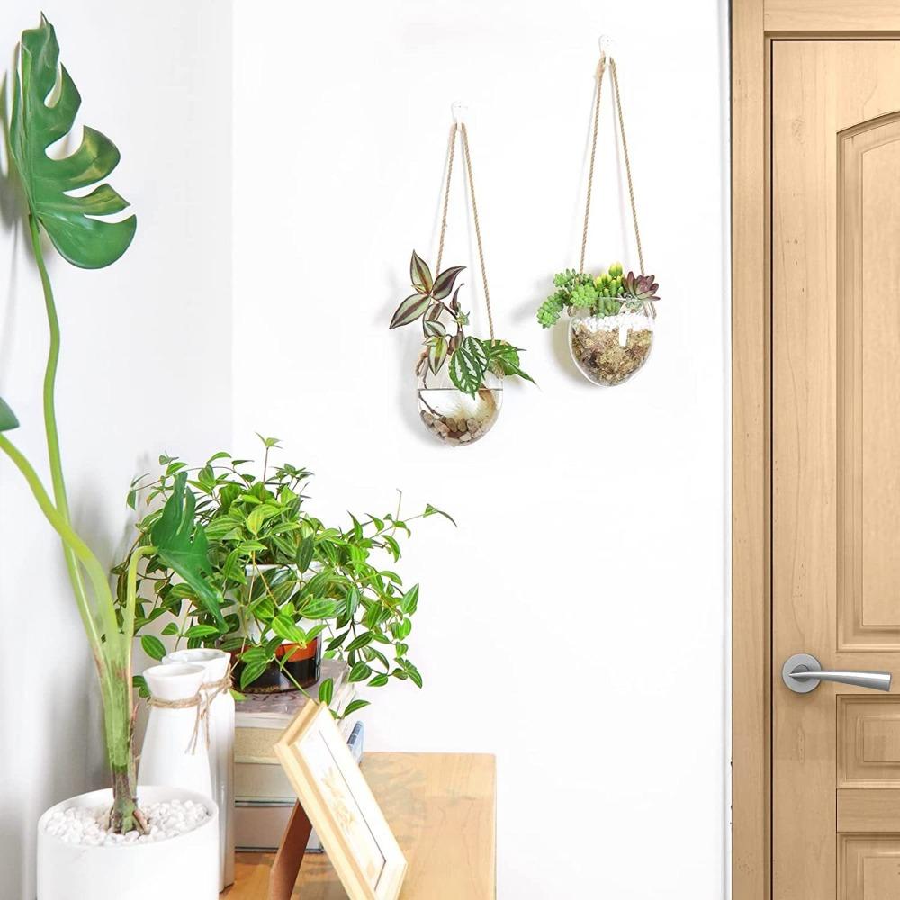 Transparent Hydroponic Hanging Vase Glass Flower Arrangement Bottle Flower Pot Living Room