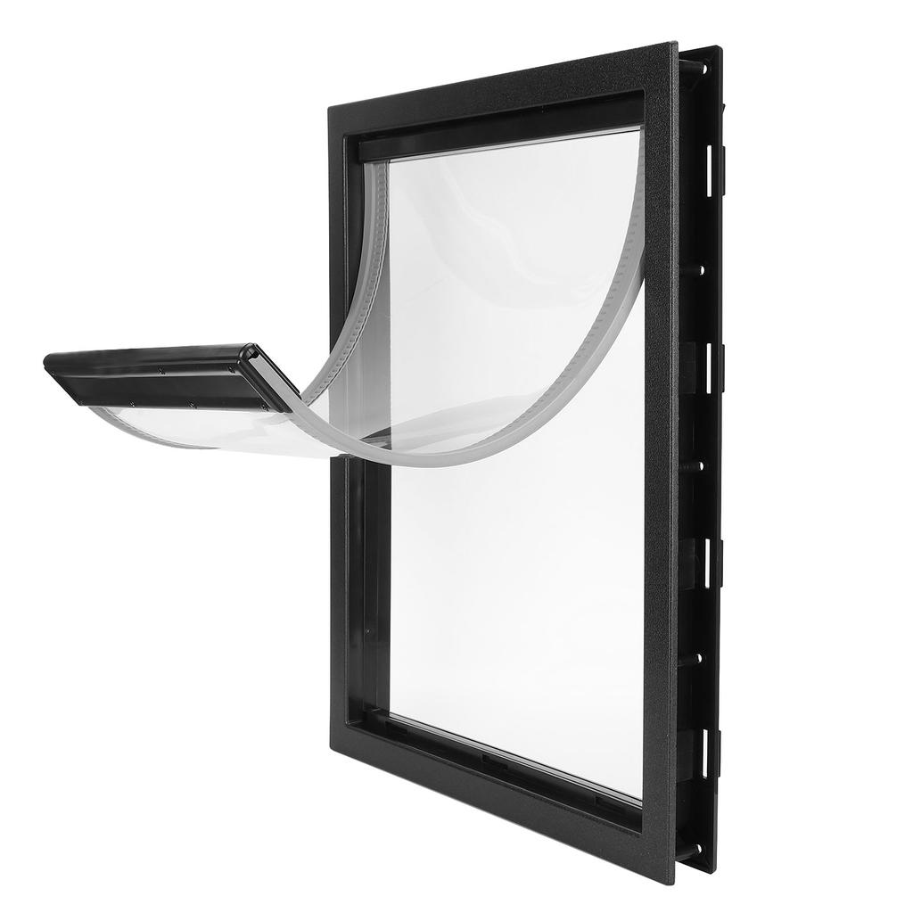 Пластиковый питомец большой средний размер собака съемная установка дверь питания встроенный магнит(черный )