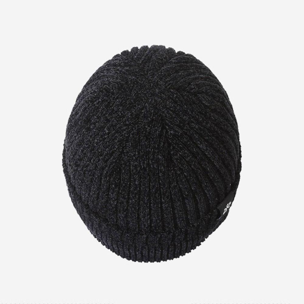 Chenille Yarn Winter Cap Windproof Men Bucket Hat Cold-proof Men Knitted Cap Autumn and Winter