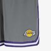Новые мужские баскетбольные шорты Nike DRI FIT NBA серого дымчатого цвета/фиолетовые с полной защитой/белые FQ3533-084