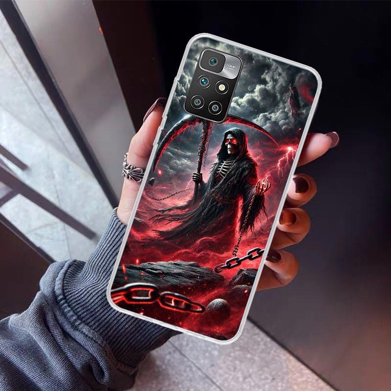 Death Grim Reaper Skull Scythe Phone Case For Xiaomi Redmi Note 15 14 14S 13 12S 12 Pro Plus 11S 11 10S 10 4G Cover 11E 11T 5G P