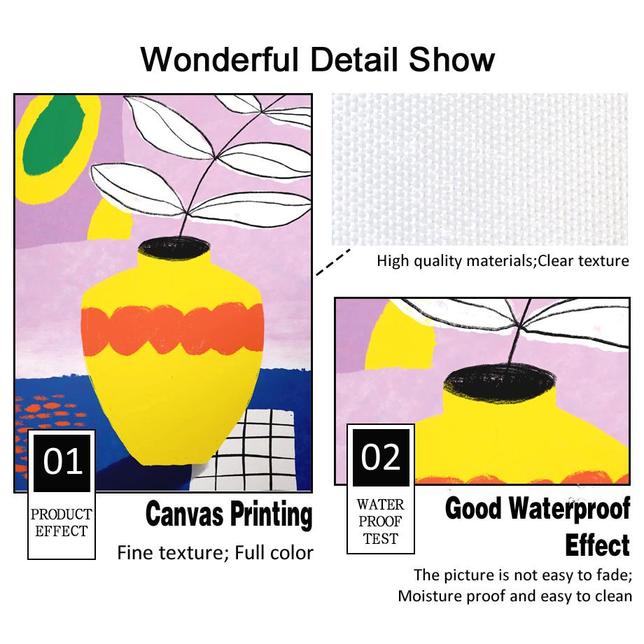 Ретро Цветы Ваза Листья Галерея Красочный Фанки Постер И Принты Настенное Искусство Холст Живопись Настенные Картины Для Декора Гостиной
