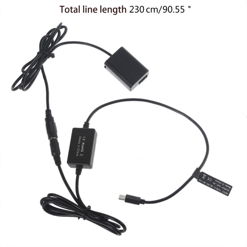 Заглушка батареи NP-FW50 с USB Type-C кабелем и PD адаптером для Sony A7R2, A7RII, A55, A5100, A7, A7II, A7SII, A7S, A7S2, A7R