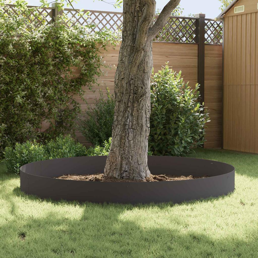 Lawn Edging 10 pcs 103 x 30 cm Metal Black
