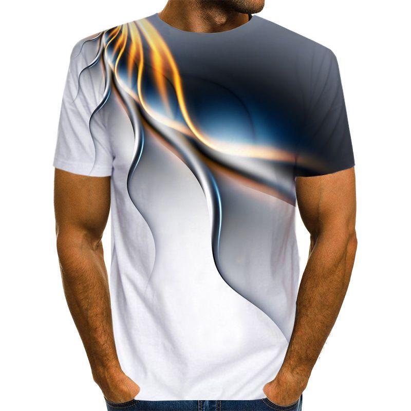Mesmerizing 3d Printed Mens T-shirt With Unique Raindrop Design O-neck Summer Tops