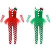 Girls Kids Xmas Candy Cane Striped Unitard Sequins Ruffle Jumpsuit Ballet Dance Cheer Performance Costume