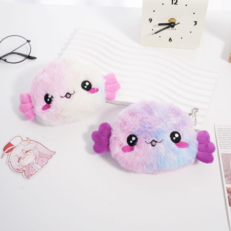 Cute Plush Salamander Coin Purse, Cartoon Axolotl Wallet, Portable Mini Earphone Pouch, Stylish Bag Charm
