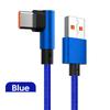 Max 6A USB Type C Cable 90 Degree Elbow Game Fast Charging Type C Cable For Huawei Honor Xiaomi Weaving USB-C Cord 0.25/1/1.5/2M