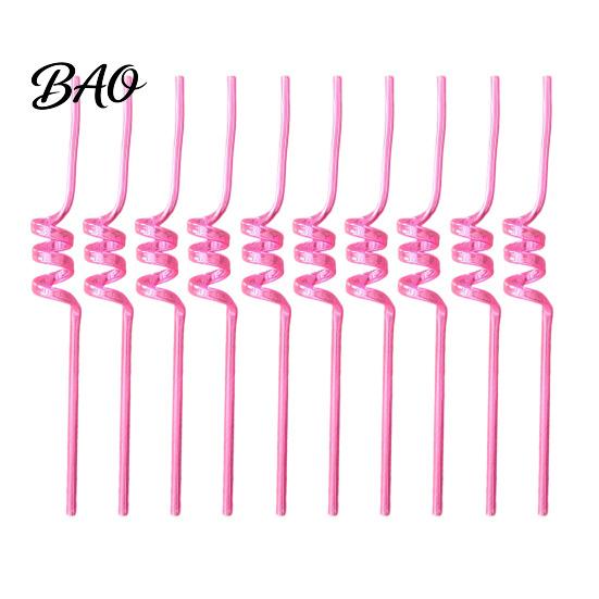 Translucent Spiral Straws 10PCS Plastic Straws, Colorful Twisted Drinking Food-Grade Cocktail Party PETG Reusable Drink Accessories for Cocktails