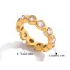 Yori White Square Cubic Zirconia Wave Ring 18k Gold Color Pvd Plated Stainless Steel Fashion Finger Jewelry Accessories Gift