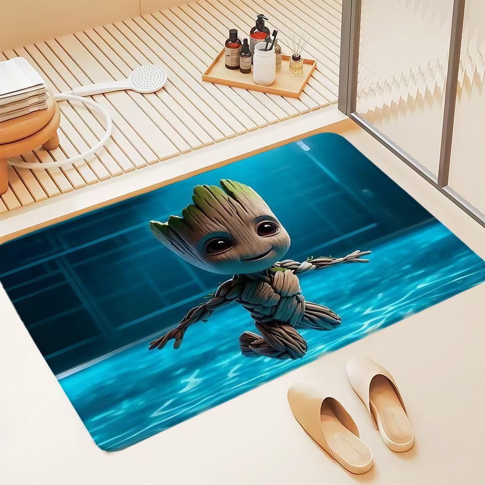 New Marvel Groot Home Floor Mat, Multifunctional Flannel Mat That Absorbs Water, Soft And Absorbent Floor Mat, Suitable for Do