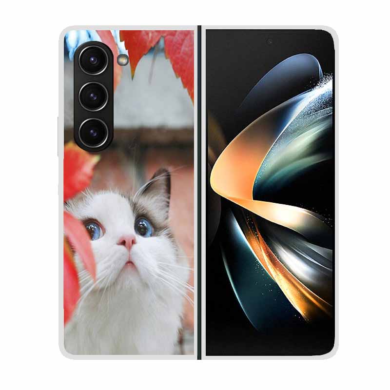 Для Samsung Galaxy Z Fold 2 3 4 5 Чехол для телефона Ударопрочный Жесткий Пластик Capa Милые Кошки Собаки Coque Защитный Прозрачный Прозрачный Capa
