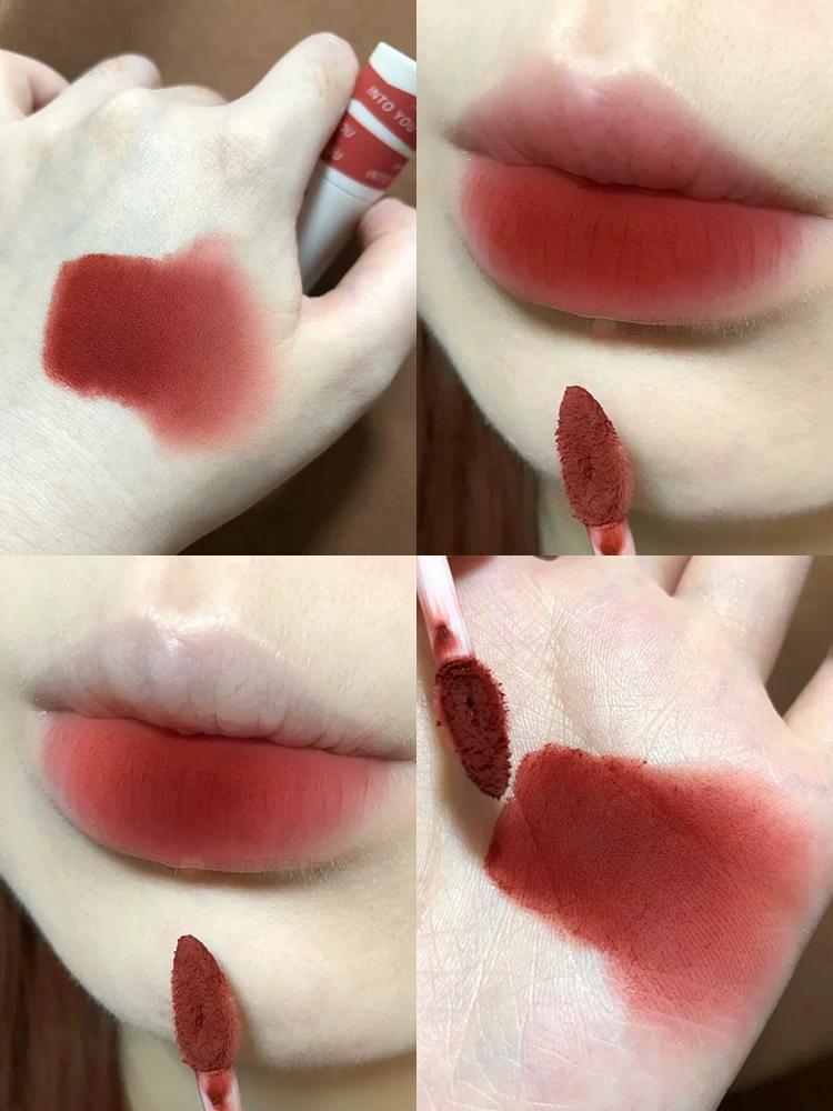 Intoyou Heroine Lip Mud Matte Lip Glaze Em05 Second Generation Sensitive Orange Cute Orchid Low Saturation Lipstick
