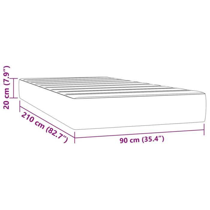 VidaXL Matelas de lit à ressorts ensachés 90x210 cm epaisseur 20 cm velours,matelas,matelas de lit,matelas à sommier tapissier,meubl
