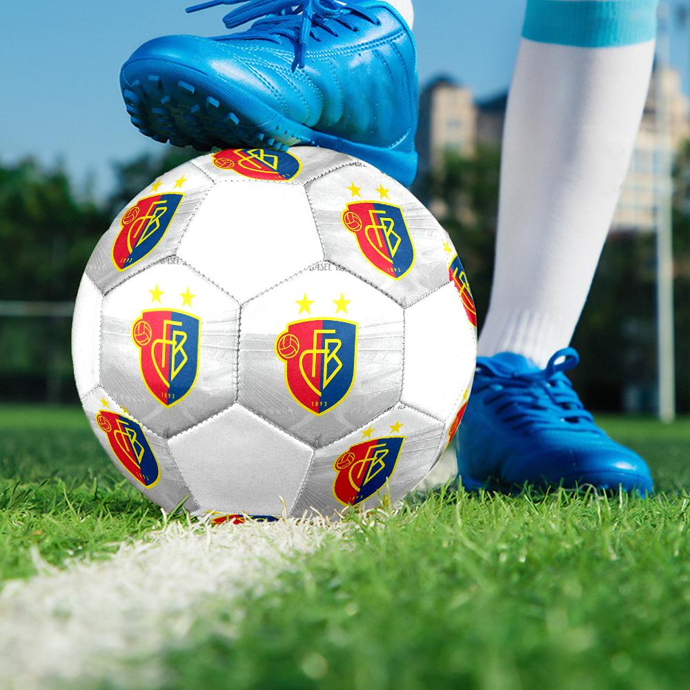 1PC FC Basel team size 5 soccer ball PrahaIndoor Soccer Ball Colorful All Ages Machine Stitched PVC Competition Ready Durable High-Bounce