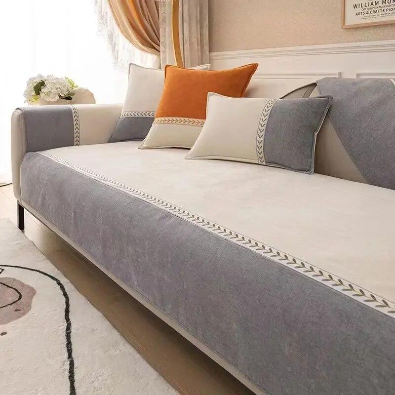 Подушка для дивана из синели, всесезонный простой современный нескользящий универсальный чехол для спинки, полотенце и ткань