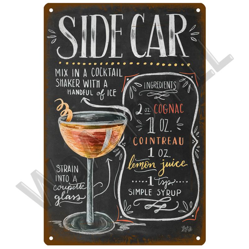 Metal Sign Vintage Tin Sign Cocktail Plate Decorative Poster Plaque Retro Bar Kitchen Home Wall Decor Bar Pub Club Art Man Cave