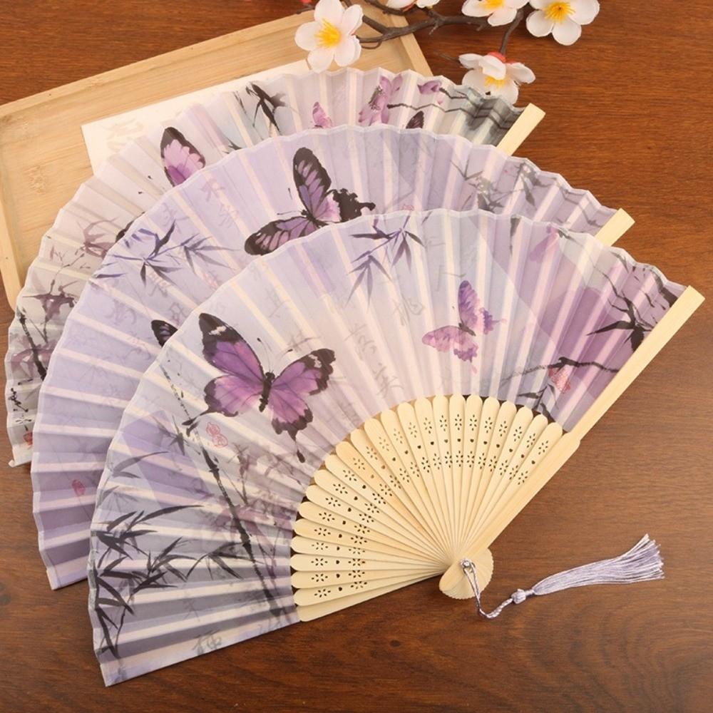 Handmade Retro Bamboo Fan Chinese Style Handheld Fan Portable Decorative Fan Party Props