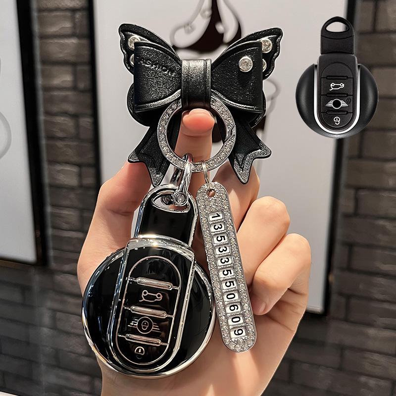 TPU Car Key Case Cover Fob for BMW MINI COOPER S ONE JCW F54 F55 F56 F57 F60 CLUBMAN COUNTRYMAN Remote Fob Holder Shell Keychain