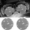 2pcs Diamond Studded Car Water Cup Pads, Car Storage Compartment Pads, And Circular Anti Slip Pads For Car Interior Decoration.