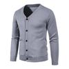 Autumn Men's Knitted Cardigan Thin V Neck Basic Elastic Slim Fit Thin Sweater Solid Color Casual Versatile Coat