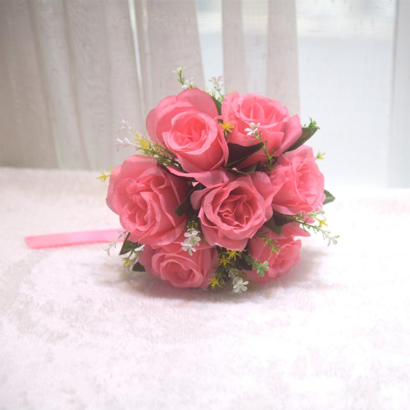 1 шт. Букет Компактный Свадебный Прочный Подружка невесты Готовый к церемонии букет Реалистичный Искусственный Маленький Маленького размера Миниатюрный 23x20см