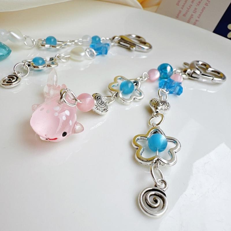 Прекрасный кулон-кит, брелок-подвеска, украшение, морское животное, брелок с бусинами, модное украшение для телефонов, сумок, камер