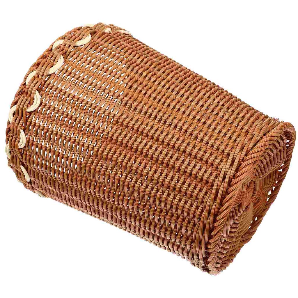 Woven Trash Can Rattan Basket Storage Multipurpose Living Room Laundry Hamper with Lid Boho Decor