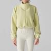 Womens Winter Fleece Jacket Stand Collar Long Sleeve Zip-Up Oversized Casual Coat