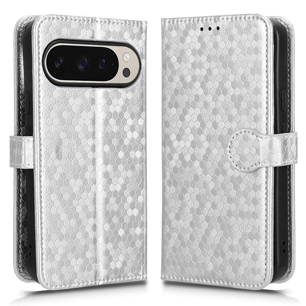 For Google Pixel 10 Pro/Pixel 10 Wallet Case Dot Pattern Imprint PU Leather Phone Cover with Wrist Strap