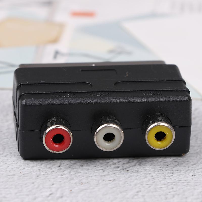 Rgb Scart To 3 RCA S-Video Sdapter Композитный RCA SVHS Av ТВ аудио конвертер