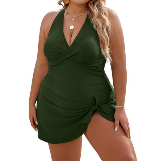 Слитный купальник халтер без спины с высокой талией, регулируемыми бретелями, съемными вкладышами, монокини, цветной пэчворк