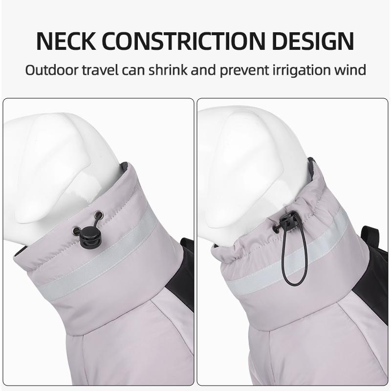 Зимняя куртка для собак, светоотражающий жилет с высоким воротником, теплая одежда для больших собак, водонепроницаемая ветрозащитная куртка для собак в холодную погоду для средних и больших собак